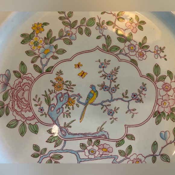 Antique Adams Calyx Ware Singapore Bird Serving Plate, 12”, Mint - Picture 3 of 6
